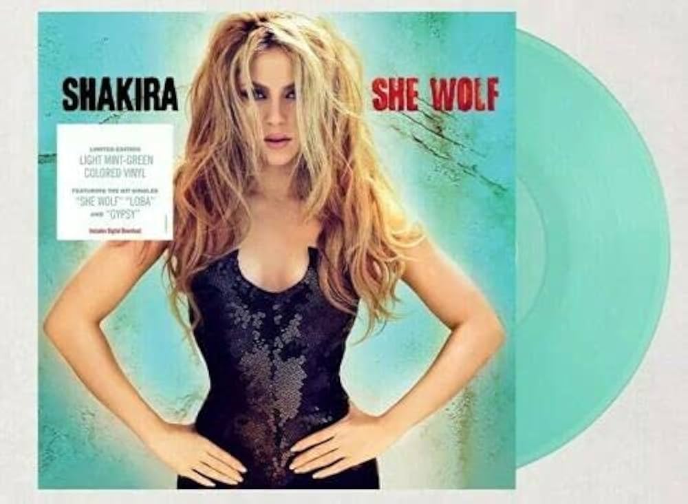 欧2LP Shakira She Wolf (Turquoise Vinyl) 19658884581TURQ Epic 未開封 /00520 Shakira She Wolf 2LP (Sea Glass with Turquoise Swirl Vinyl)